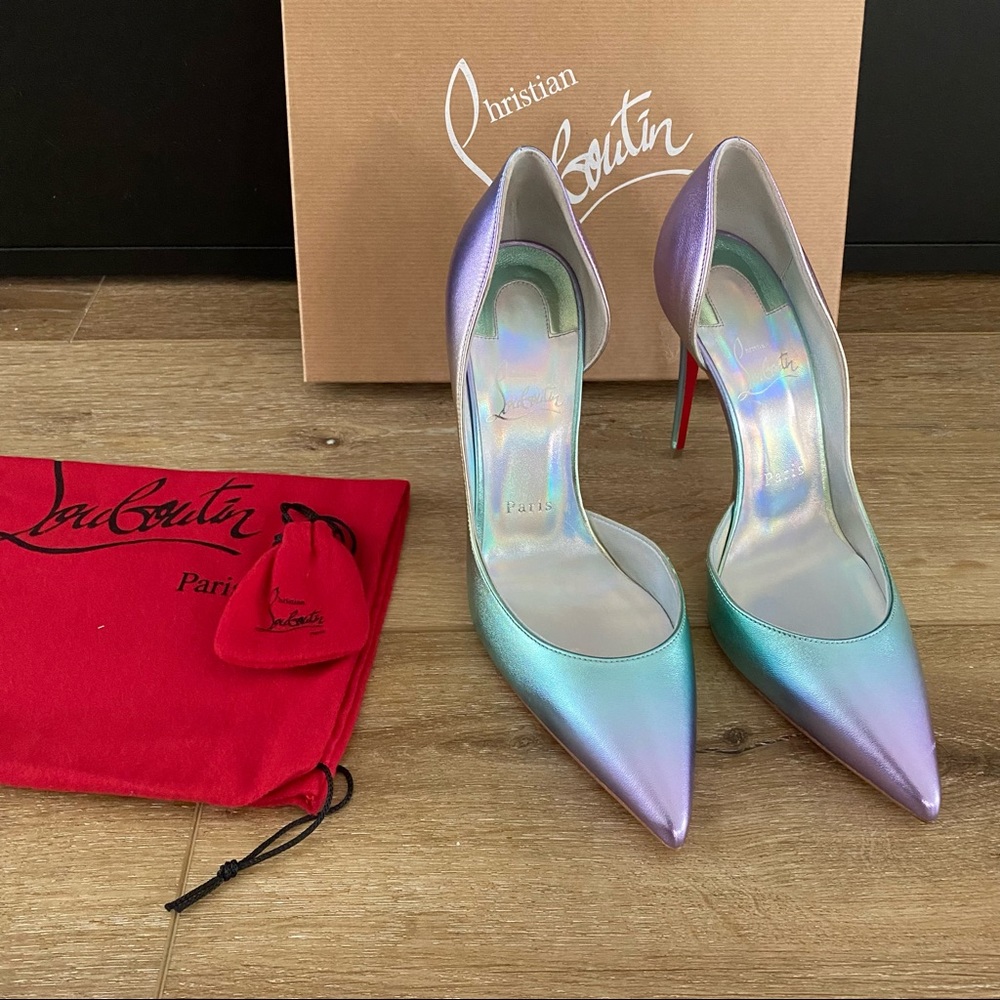 Christian Louboutin Iriza Iridescent Half-d'Orsay Pump Heels